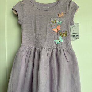NWT Purple CARTER'S Butterflies Tutu Dress Size 2T